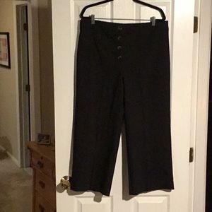 NWT LOFT wide leg high waist black crop pant SZ 14